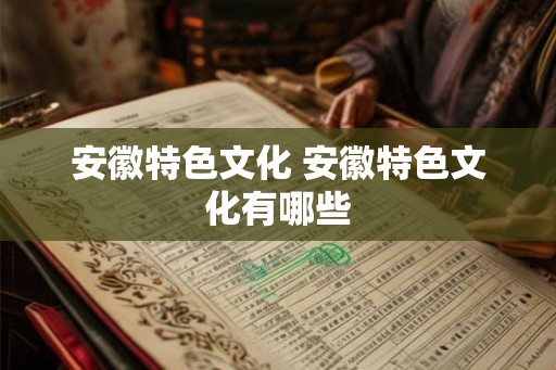 安徽特色文化 安徽特色文化有哪些