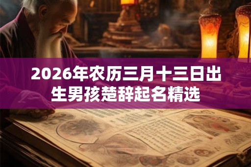 2026年农历三月十三日出生男孩楚辞起名精选