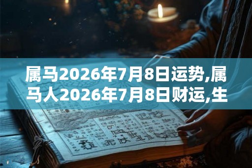 属马2026年7月8日运势,属马人2026年7月8日财运,生肖马2026年7月8日运势