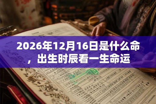 2026年12月16日是什么命，出生时辰看一生命运