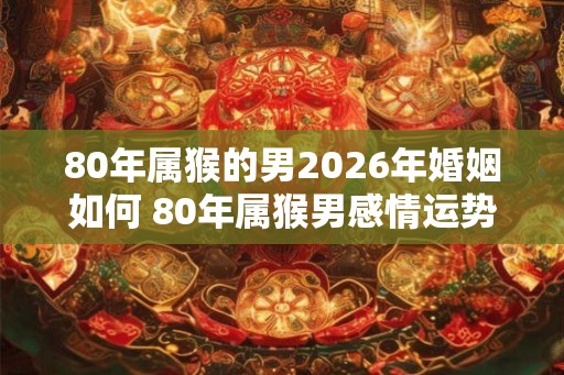 80年属猴的男2026年婚姻如何 80年属猴男感情运势2026