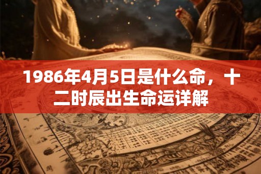 1986年4月5日是什么命,十二时辰出生命运详解 1986年4月5日是什么命,十二时辰出生命运详解