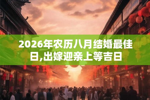 2026年农历八月结婚最佳日,出嫁迎亲上等吉日