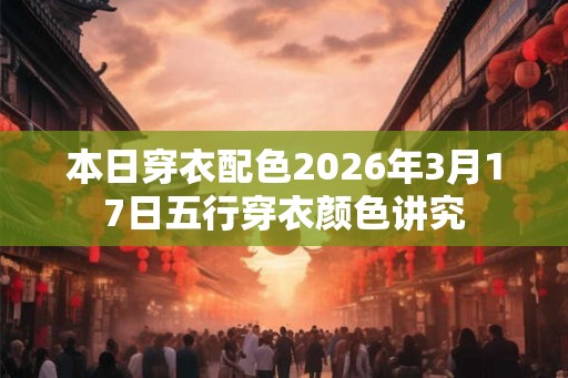 本日穿衣配色2026年3月17日五行穿衣颜色讲究 本日穿衣配色2026年3月17日五行穿衣颜色讲究