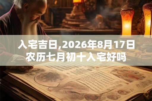 入宅吉日,2026年8月17日农历七月初十入宅好吗 入宅吉日,2026年8月17日农历七月初十入宅好吗