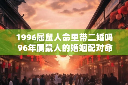 1996属鼠人命里带二婚吗 96年属鼠人的婚姻配对命运