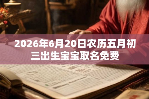 2026年6月20日农历五月初三出生宝宝取名免费