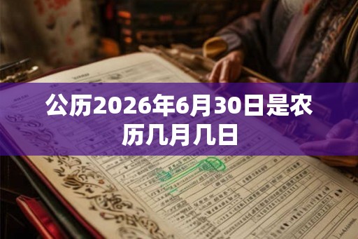 公历2026年6月30日是农历几月几日