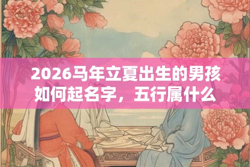 2026马年立夏出生的男孩如何起名字，五行属什么