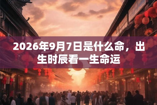 2026年9月7日是什么命，出生时辰看一生命运