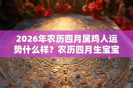 2026年农历四月属鸡人运势什么样？农历四月生宝宝命好吗？