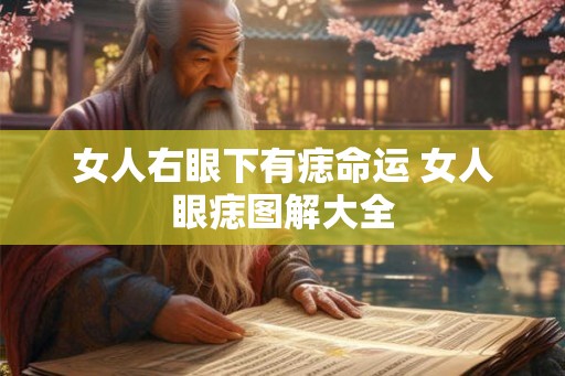 女人右眼下有痣命运 女人眼痣图解大全