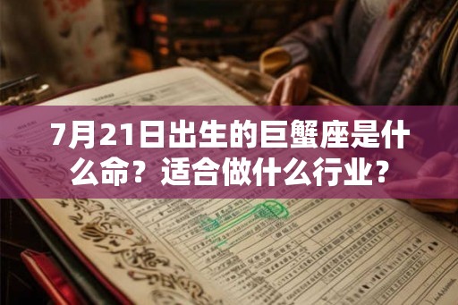 7月21日出生的巨蟹座是什么命？适合做什么行业？