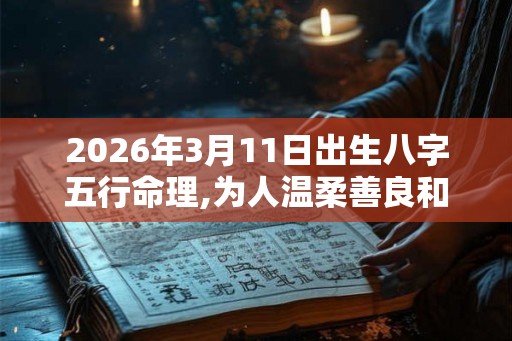 2026年3月11日出生八字五行命理,为人温柔善良和浪漫 2026年3月11日出生八字五行命理,为人温柔善良和浪漫