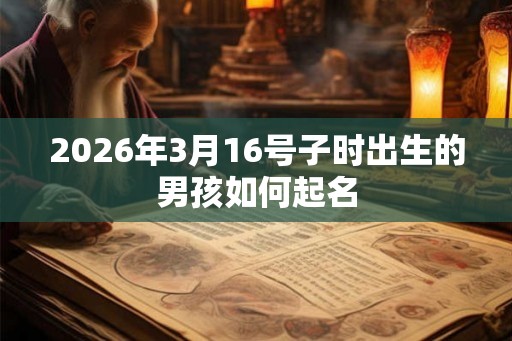 2026年3月16号子时出生的男孩如何起名