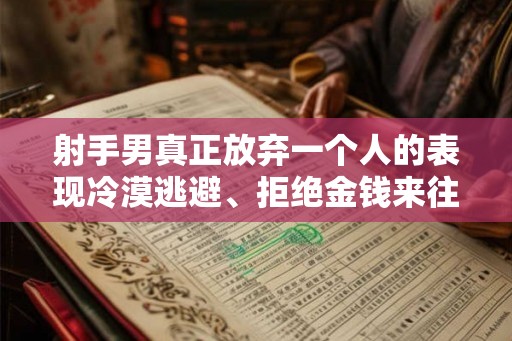 射手男真正放弃一个人的表现冷漠逃避、拒绝金钱来往和找新的玩伴