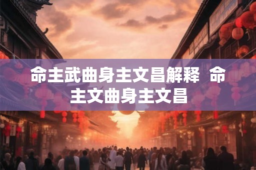 命主武曲身主文昌解释  命主文曲身主文昌