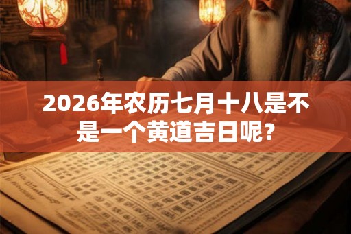 2026年农历七月十八是不是一个黄道吉日呢？