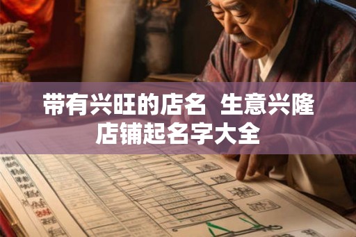 带有兴旺的店名  生意兴隆店铺起名字大全