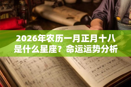 2026年农历一月正月十八是什么星座？命运运势分析！
