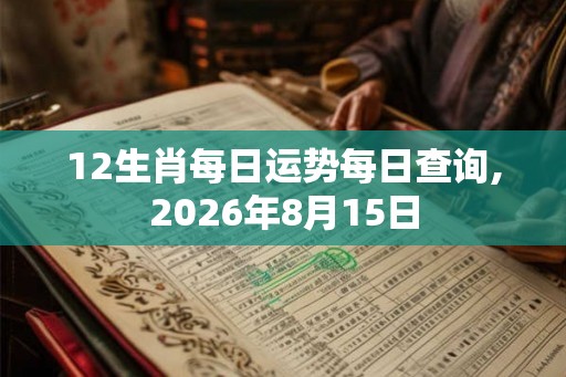 12生肖每日运势每日查询,2026年8月15日