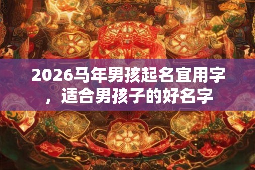 2026马年男孩起名宜用字，适合男孩子的好名字
