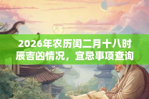 2026年农历闰二月十八时辰吉凶情况，宜忌事项查询