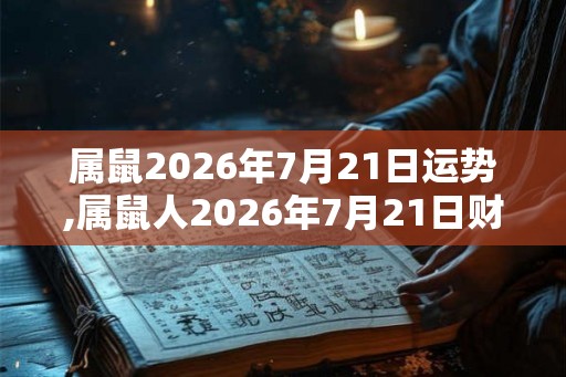 属鼠2026年7月21日运势,属鼠人2026年7月21日财运,生肖鼠2026年7月21日运势