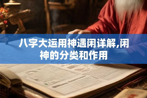 八字大运用神遇闲详解,闲神的分类和作用