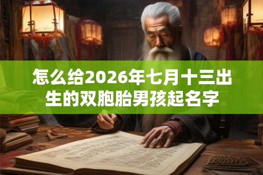 怎么给2026年七月十三出生的双胞胎男孩起名字