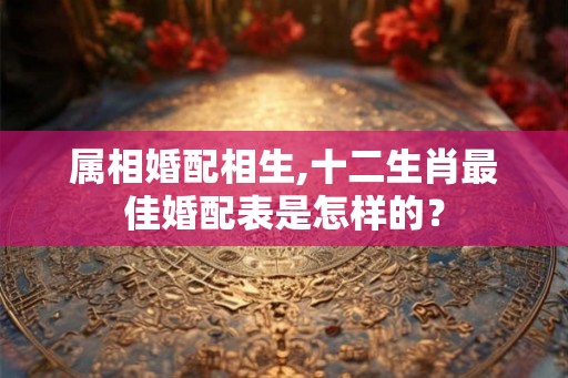 属相婚配相生,十二生肖最佳婚配表是怎样的？