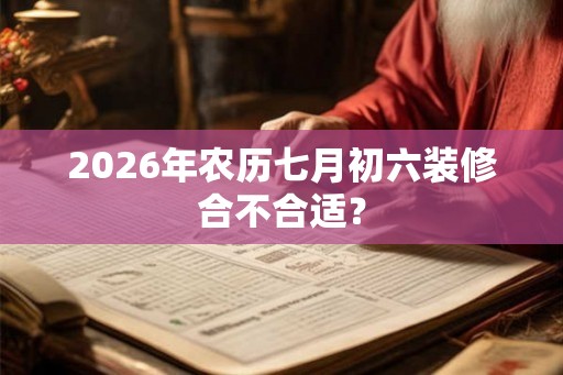 2026年农历七月初六装修合不合适？