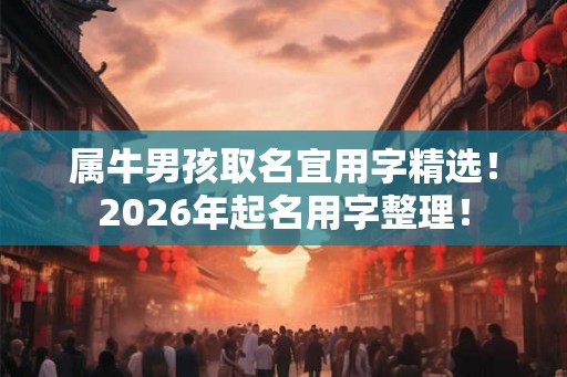 属牛男孩取名宜用字精选！2026年起名用字整理！