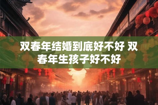 双春年结婚到底好不好 双春年生孩子好不好