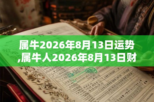 属牛2026年8月13日运势,属牛人2026年8月13日财运,生肖牛2026年8月13日运势