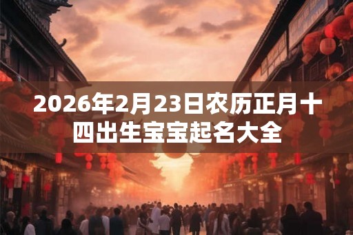 2026年2月23日农历正月十四出生宝宝起名大全