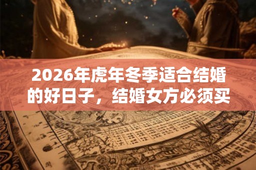 2026年虎年冬季适合结婚的好日子，结婚女方必须买的东西