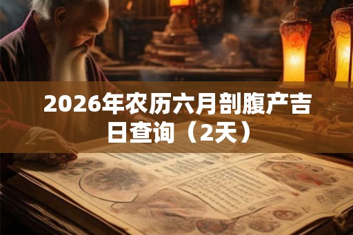 2026年农历六月剖腹产吉日查询（2天）