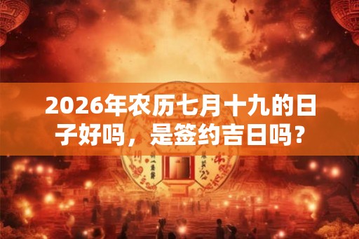 2026年农历七月十九的日子好吗，是签约吉日吗？