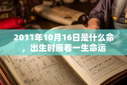2011年10月16日是什么命，出生时辰看一生命运