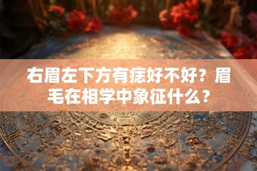 右眉左下方有痣好不好？眉毛在相学中象征什么？