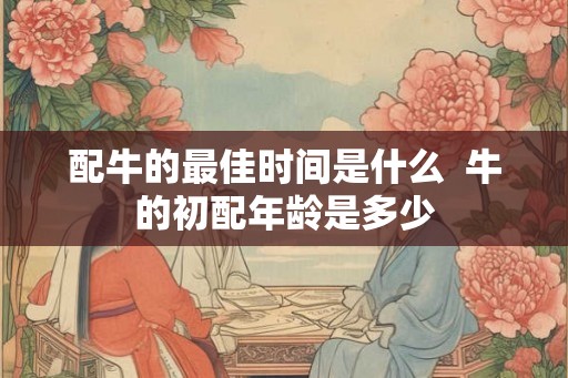 配牛的最佳时间是什么  牛的初配年龄是多少