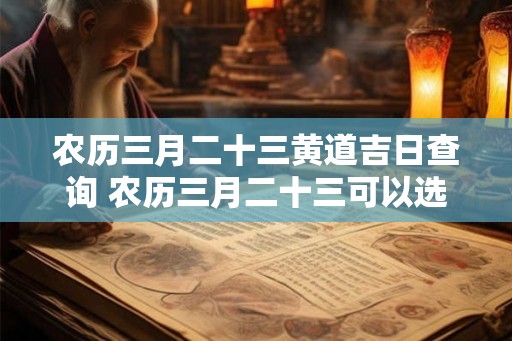 农历三月二十三黄道吉日查询 农历三月二十三可以选黄道吉日吗 农历三月二十三黄道吉日查询 农历三月二十三可以选黄道吉日吗