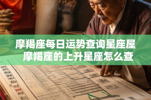 摩羯座每日运势查询星座屋 摩羯座的上升星座怎么查 摩羯座每日运势查询星座屋 摩羯座的上升星座怎么查