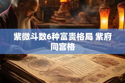 紫微斗数6种富贵格局 紫府同宫格