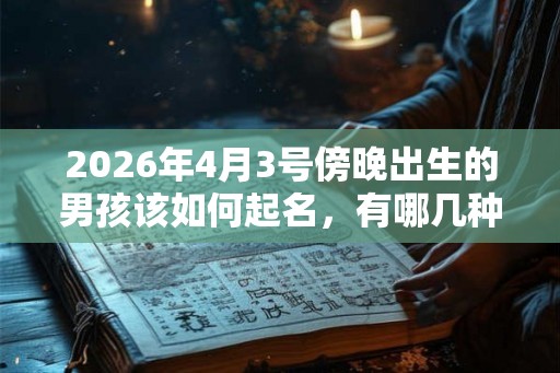 2026年4月3号傍晚出生的男孩该如何起名，有哪几种方法？