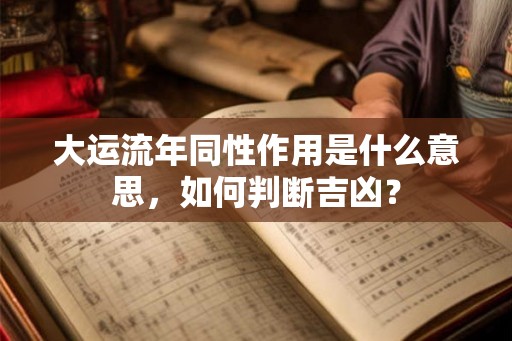 大运流年同性作用是什么意思，如何判断吉凶？
