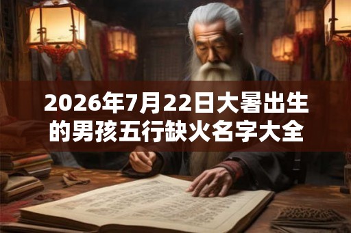 2026年7月22日大暑出生的男孩五行缺火名字大全