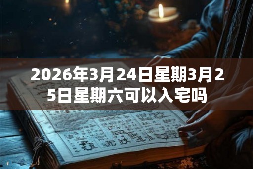 2026年3月24日星期3月25日星期六可以入宅吗