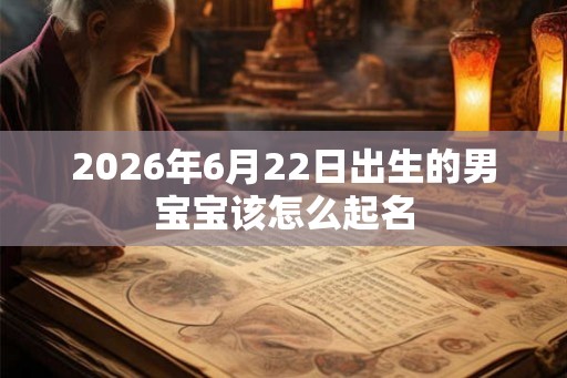 2026年6月22日出生的男宝宝该怎么起名